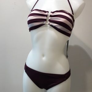 New Mossimo purple and white striped bathing suit!